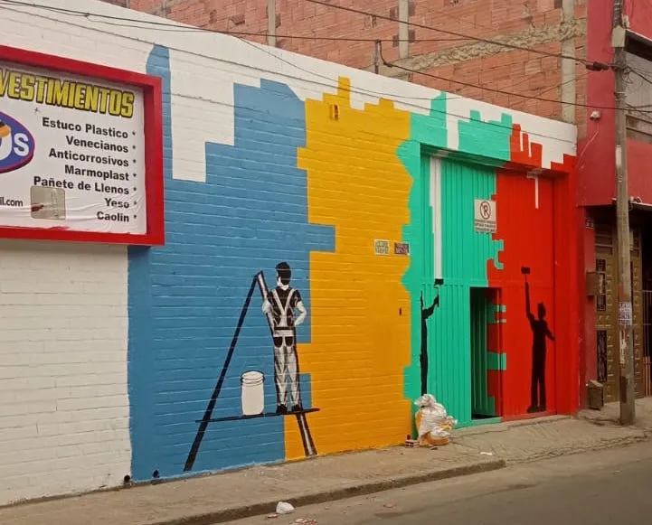 Proceso de producción y sedes de Pinto Kolors — mural fachada revestimientos